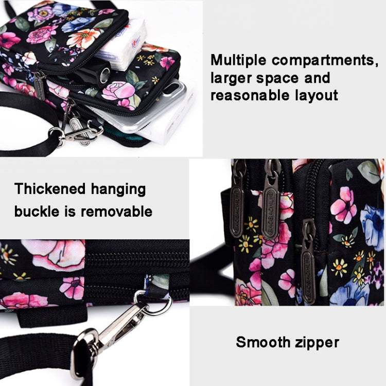 Printed Crossbody Mobile Phone Bag Mini Wallet With Arm Band, Style: Coffee Printed - Single-shoulder Bags by buy2fix | Online Shopping UK | buy2fix