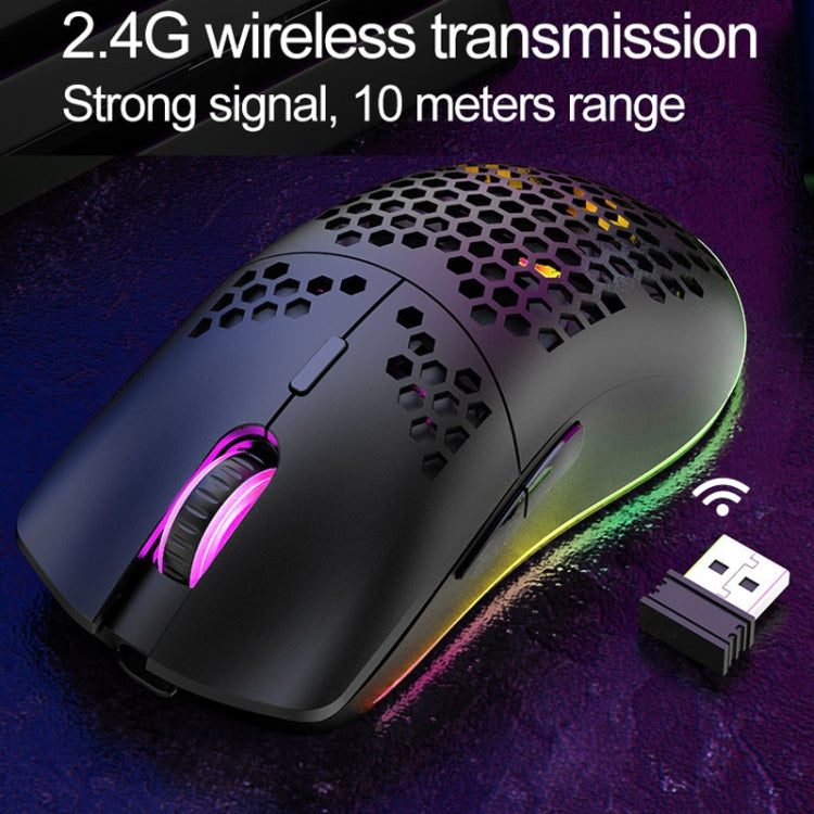 XUNSVFOX XYH80 Hollow Hole Rechargeable Wireless Gaming Mouse RGB Light Computer Office Mouse(White) - Wireless Mice by XUNSVFOX | Online Shopping UK | buy2fix