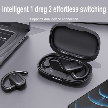 Hanger Type Stereo Outside Sound Bluetooth Earphones With Charging Bin(Black) - Bluetooth Earphone by buy2fix | Online Shopping UK | buy2fix