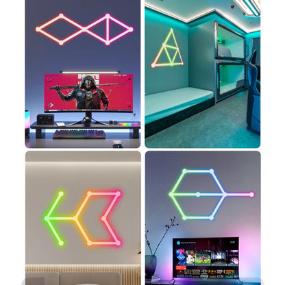 JSK-P22 5V Bluetooth RGB Stitching Light E-Sports Atmosphere Decorative Lamp, Style: 9 Sections+USB To DC Line+EU Plug(White) - Novelty Lighting by buy2fix | Online Shopping UK | buy2fix