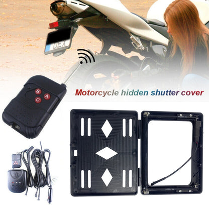 EU Standard Motorcycle License Plate Roller Shutter Cover Frame - License Plate Covers & Frames by buy2fix | Online Shopping UK | buy2fix