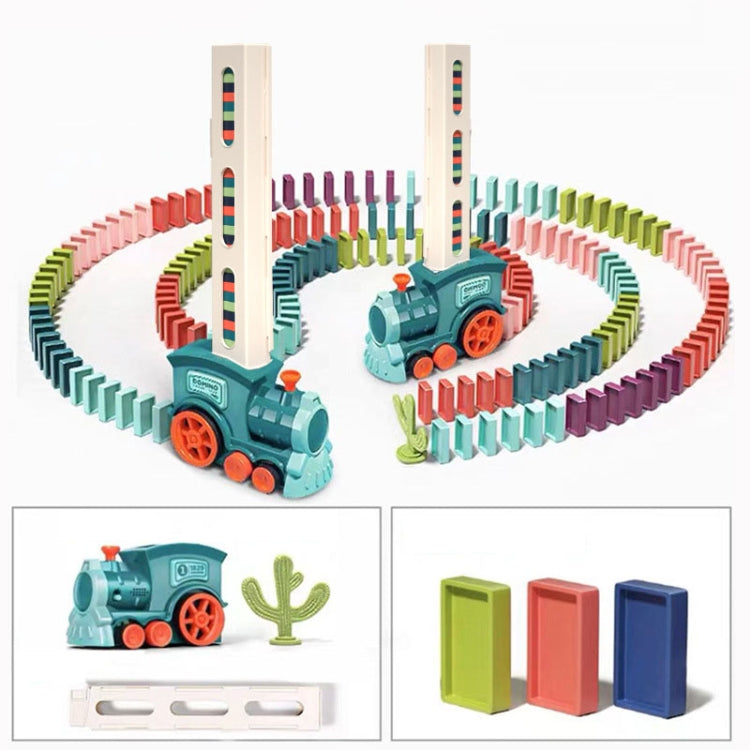 Children Dominoes Toy Train Electrical Music Light Train Automatic Casting Tokens Toy(Pink) - Music Toys by buy2fix | Online Shopping UK | buy2fix