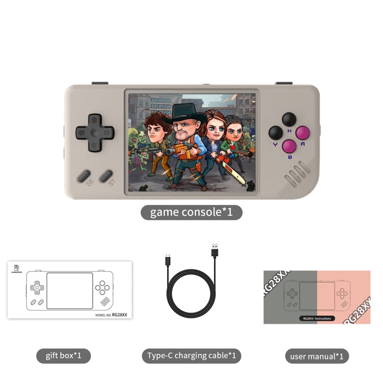 ANBERNIC RG28XX Retro Handheld Game Console 2.83-Inch IPS Screen Linux OS 64GB(Retro Gray) - Pocket Console by ANBERNIC | Online Shopping UK | buy2fix