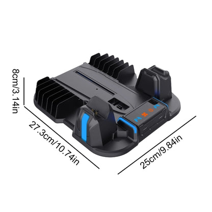 For Sony PS5 Slim PGTECH GP-521 Handle Charging Base Host Cooling Rack With Disc Rack(Black) - Charger & Power by PGTECH | Online Shopping UK | buy2fix