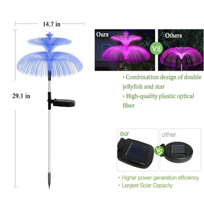 Solar Optical Fiber Jellyfish Lights Outdoor LED Waterproof Garden Decoration Ambiance Light, Style: Stars (Stainless Steel Tube) - Solar Lights by buy2fix | Online Shopping UK | buy2fix