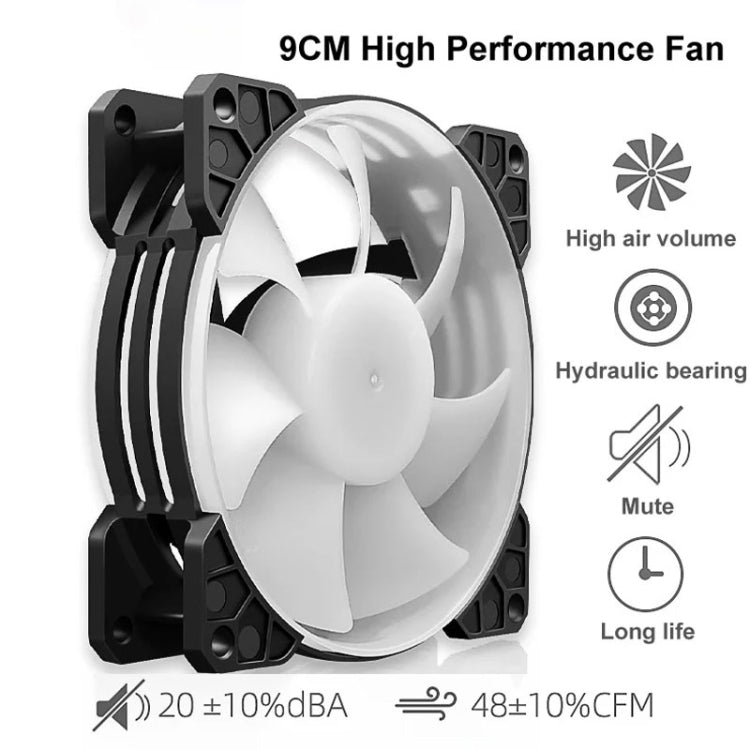 COOLMOON Frost Double Copper Tube CPU Fan Desktop PC Illuminated Silent AMD Air-Cooled Cooler, Style: P2 Magic Moon Edition Single Fan - Fan Cooling by COOLMOON | Online Shopping UK | buy2fix