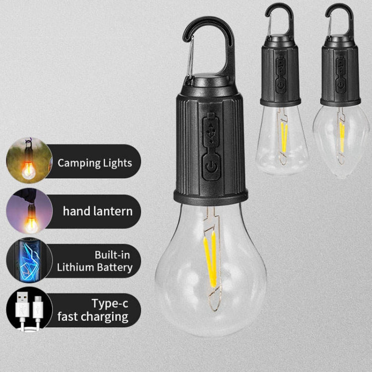 Outdoor LED Tungsten Tent Camping Light Type-C Charging Retro Ambiance Night Lamp(T03) - Camping Lighting by buy2fix | Online Shopping UK | buy2fix