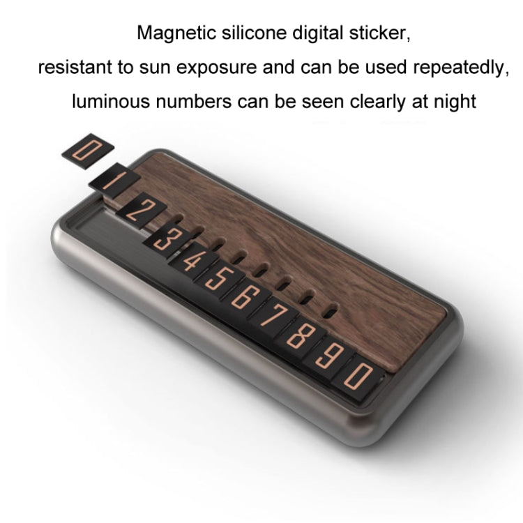 Car Metal Wood Aromatherapy Magnetic Luminous Car Moving Number Plate(Metal+Log) - Parking Card by buy2fix | Online Shopping UK | buy2fix