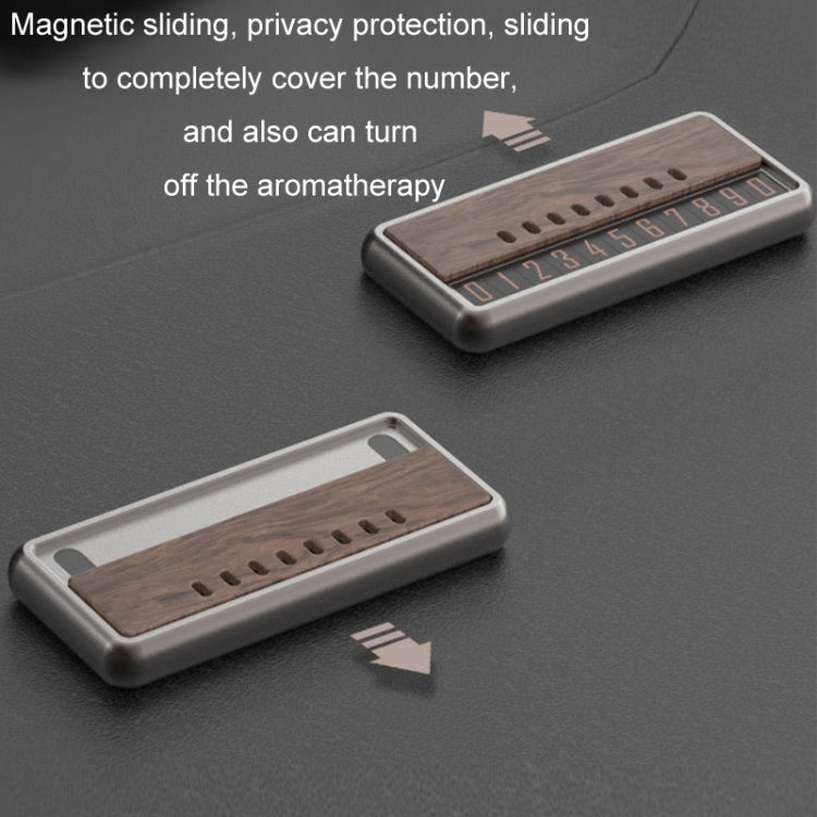 Car Metal Wood Aromatherapy Magnetic Luminous Car Moving Number Plate(Metal+Log) - Parking Card by buy2fix | Online Shopping UK | buy2fix