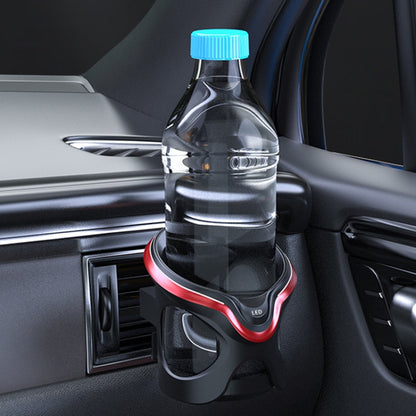 Car Cup Holder Air Conditioner Outlet Multifunctional Storage Rack, Color: Black Silver LED Light - Car Drink Holders by buy2fix | Online Shopping UK | buy2fix