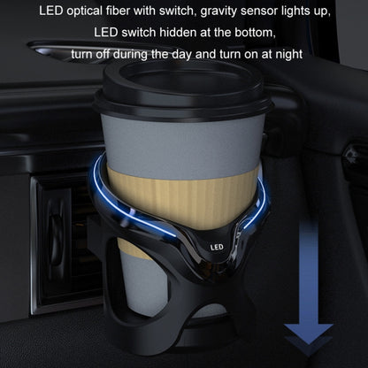 Car Cup Holder Air Conditioner Outlet Multifunctional Storage Rack, Color: Black Red LED Light - Car Drink Holders by buy2fix | Online Shopping UK | buy2fix