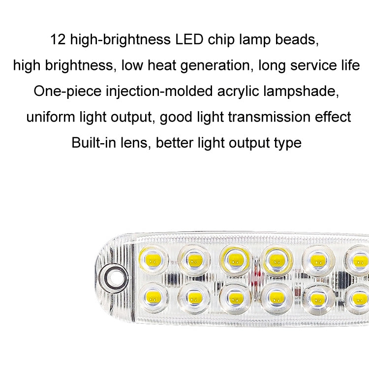 6pcs 12-Bead LED Flashing Warning Lights Motorcycle RV Signal Lights(Blue Light) - Clearance Lights by buy2fix | Online Shopping UK | buy2fix
