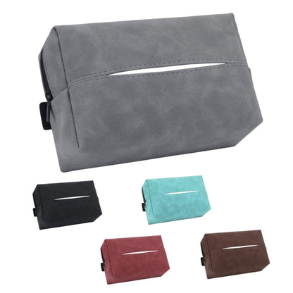 Car Armrest Box Tissue Box Car Sun Visor Seat Back Hanging Tissue Storage Bag(Grey) - Tissue Boxes by buy2fix | Online Shopping UK | buy2fix