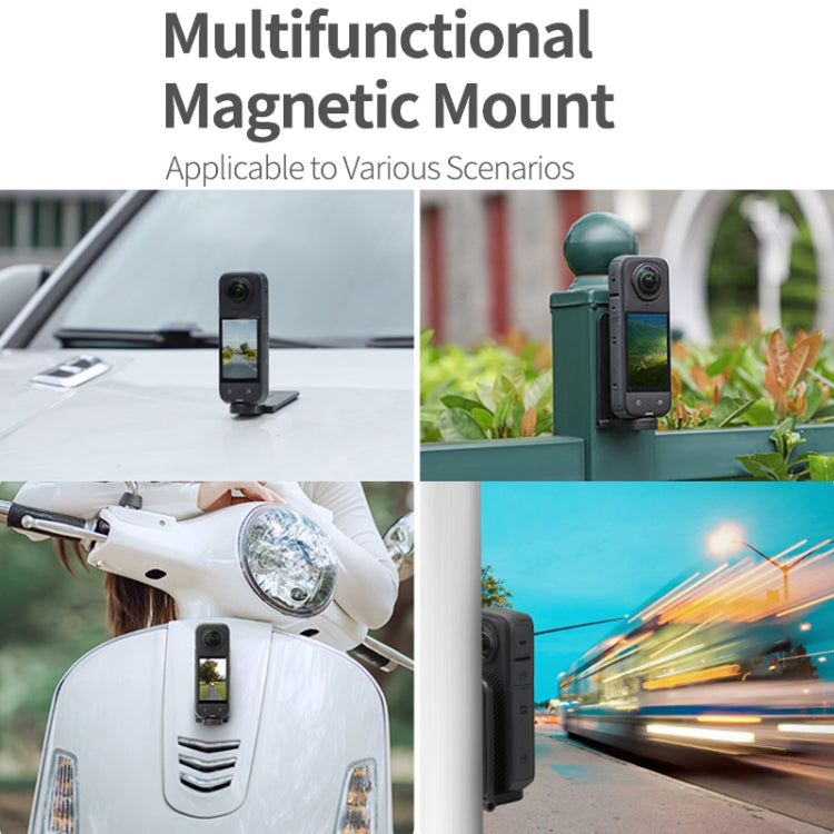 For Insta360 X4 / X3 Sunnylife X4-ZJ827 Magnetic Stand Base Handheld Handle Desktop Support Accessories(Black) - Mount & Holder by Sunnylife | Online Shopping UK | buy2fix