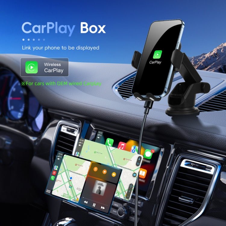 Fast Charging Retractable Recharging Cell Phone Holder With Wireless CarPlay Android Auto Function(Standard) - Wireless Charger Holders by buy2fix | Online Shopping UK | buy2fix