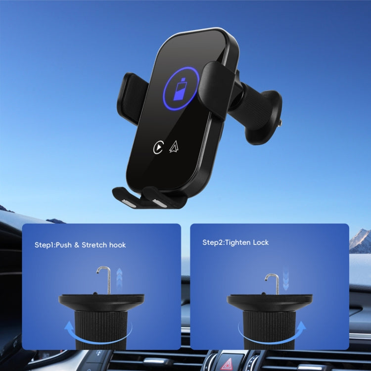 Fast Charging Retractable Recharging Cell Phone Holder With Wireless CarPlay Android Auto Function(Standard) - Wireless Charger Holders by buy2fix | Online Shopping UK | buy2fix