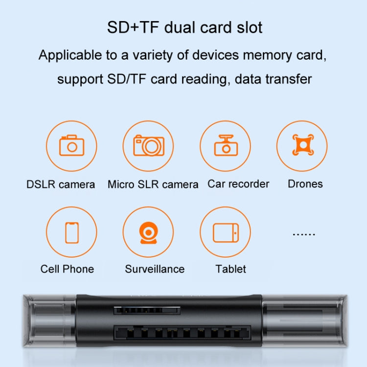 JINGHUA Type-C / USB2.0 TF+SD 2 In 1 Card Reader Multi-function Reader(Black) -  by JINGHUA | Online Shopping UK | buy2fix