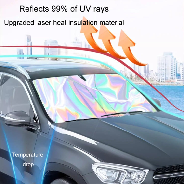 142x80cm Car Front Windshield Sunshade Colorful Laser Heat Insulation Sunscreen Sunshade Umbrella - Window Foils & Solar Protection by buy2fix | Online Shopping UK | buy2fix