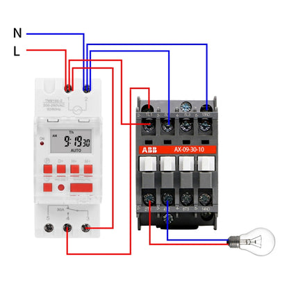 SINOTIMER TM919BK 85-265V AC 30A Programmable Digital Timer Switch Automatic Cycle Timing Controller - Switch by SINOTIMER | Online Shopping UK | buy2fix