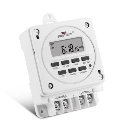 SINOTIMER TM618E -2 220V Smart Digital 7 Days Programmable Timer Switch 16A Controller With Mounting Base - Switch by SINOTIMER | Online Shopping UK | buy2fix