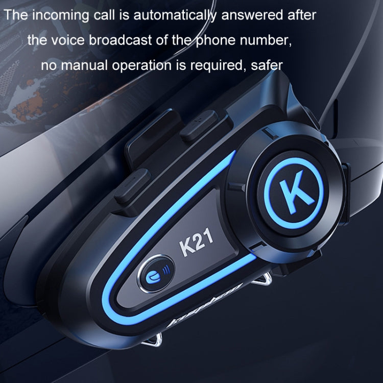 KUQIBAO Motorcycle Helmet Long-lasting Waterproof Bluetooth Headset with Light(Hard Microphone) - Motorcycle Walkie Talkie by KUQIBAO | Online Shopping UK | buy2fix