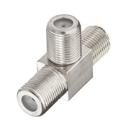 F Type Splitter 3 Way F Female To Dual F Female Coaxial Connector Adapter - Connectors by buy2fix | Online Shopping UK | buy2fix