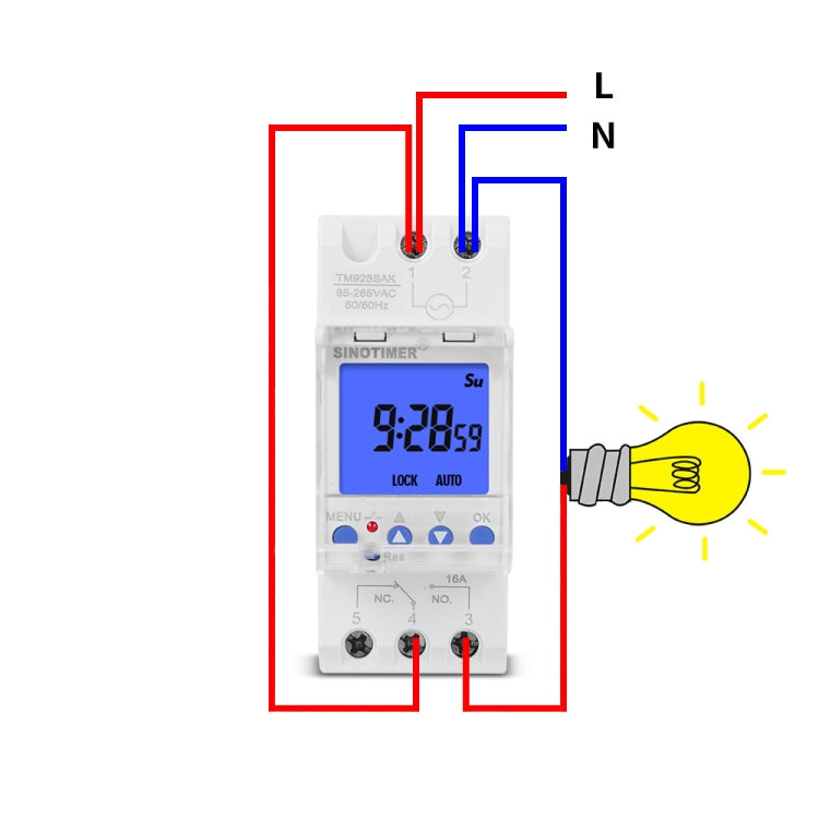 SINOTIMER TM928SAKL 85-265V 16A  1 Second to 168 Hours Programmable Electronic Time Switch - Switch by SINOTIMER | Online Shopping UK | buy2fix