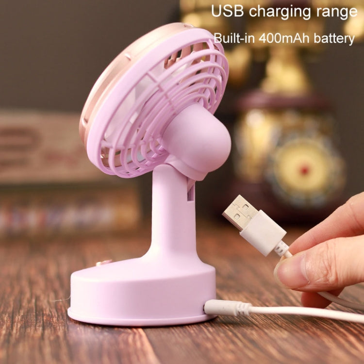 Retro Desktop USB Charging Small Fan 90 Degree Adjustable Angle Fan(Green) - Electric Fans by buy2fix | Online Shopping UK | buy2fix