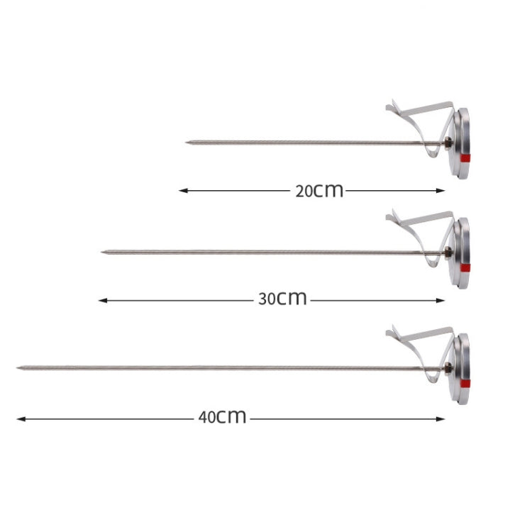 40cm Long Stem Stainless Steel Thermometer with Pot Clip for Frying, Cooking, Turkey, Food, Milk - Cooking Thermometers by buy2fix | Online Shopping UK | buy2fix