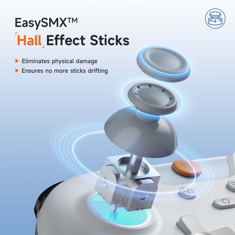 EasySMX X05 Wireless Gamepad Hall RGB Effect Controller For PC / Phone / Switch / Steam Deck(White) - Gamepads by EasySMX | Online Shopping UK | buy2fix