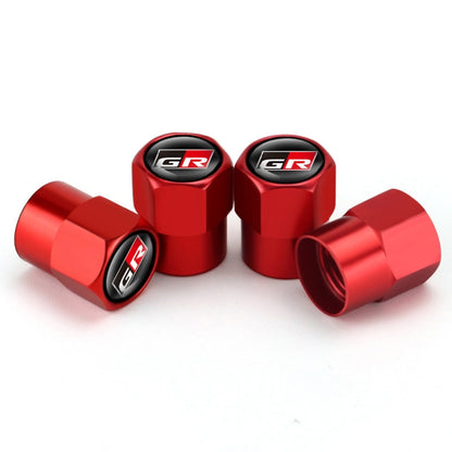 4pcs /Set For GR Metal Car Tire Valve Modification, Color: Red - Tire Valve Caps by buy2fix | Online Shopping UK | buy2fix