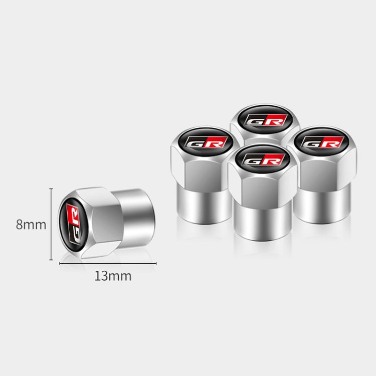 4pcs /Set For GR Metal Car Tire Valve Modification, Color: Silver - Tire Valve Caps by buy2fix | Online Shopping UK | buy2fix