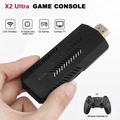 X2 Ultra Video Game Stick Console With 2.4G Double Wireless Controller 128GB - Pocket Console by buy2fix | Online Shopping UK | buy2fix