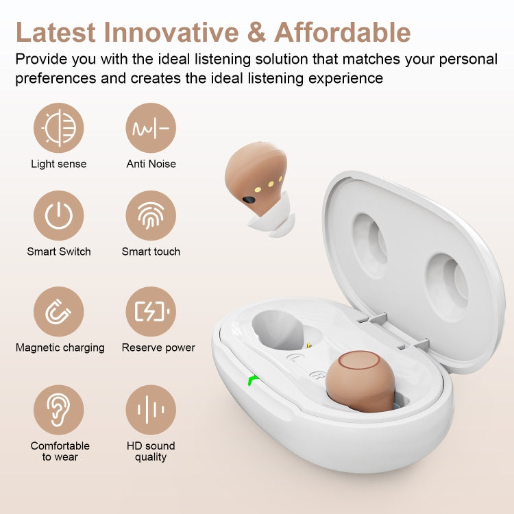 Z-26D1 Digital DSP In-ear TWS Invisible Hearing Aid Rechargeable Touch Control Sound Amplifier(Skin Color) - Hearing Aids by buy2fix | Online Shopping UK | buy2fix