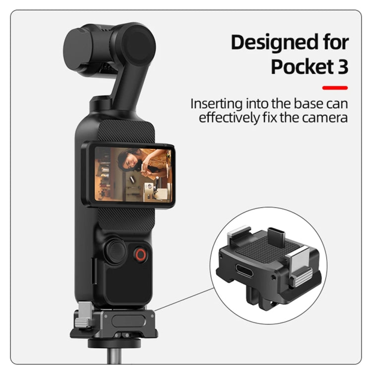 For DJI OSMO Pocket 3 Camera Charging Base Quick Release Mount Adapter With 1/4 Inch Hole, Spec: With Tripod - Mount & Holder by buy2fix | Online Shopping UK | buy2fix