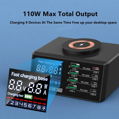 X9M 9-in-1 110W USB+PD Smart Multi-ports QI Magnetic Wireless Charger, Spec: White AU Plug - Multifunction Charger by buy2fix | Online Shopping UK | buy2fix