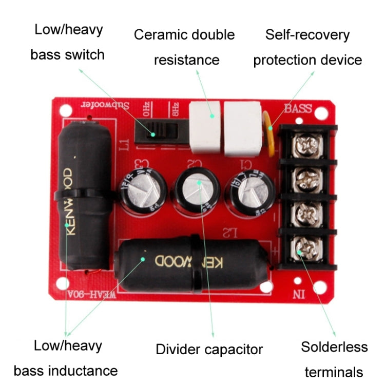 WEAH-90A DIY Audio Bass Crossover Solderless High Power Divider - Audio Crossover by buy2fix | Online Shopping UK | buy2fix