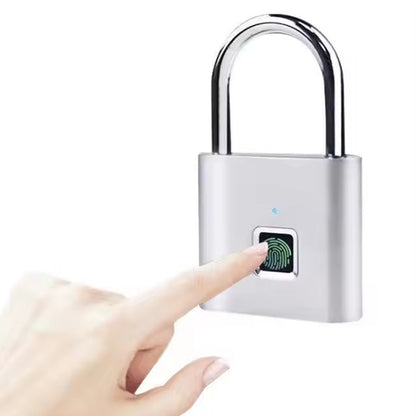 Locstar C85 Smart Fingerprint Rechargeable Padlock Waterproof Morse Code Emergency Unlocking(Matte Silver) - Padlocks by Locstar | Online Shopping UK | buy2fix