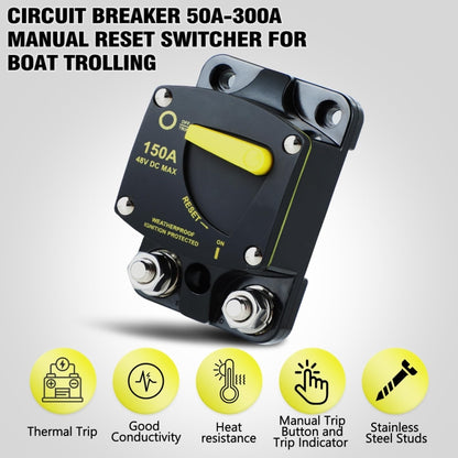 RV Yacht Manual Reset Ignition Protection Fuse Switch With Terminal Accessories, Current: 100A - Fuse by buy2fix | Online Shopping UK | buy2fix