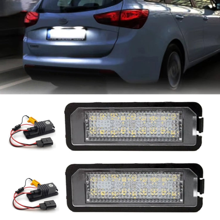 2pcs For Volkswagen Golf / Passat / Polo LED License Plate Light With Decoder - License Plate Lights by buy2fix | Online Shopping UK | buy2fix