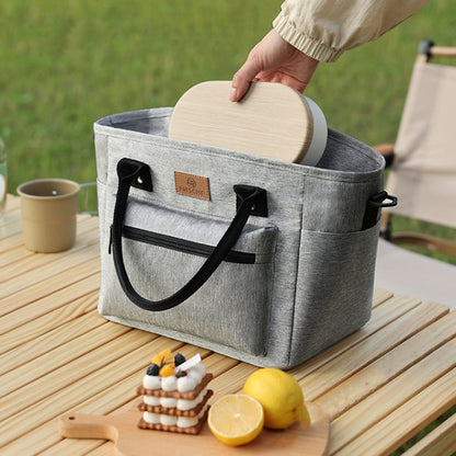 FRISCH Portable Handheld Insulated Lunch Pack Outdoor Picnic Thicked Bento Bag(Black) - Lunch Bags by FRISCH | Online Shopping UK | buy2fix