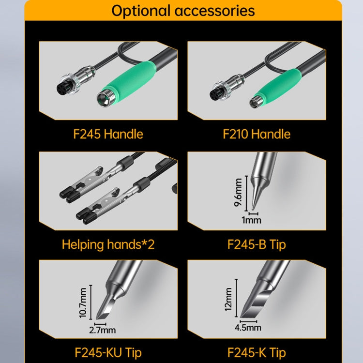 FNIRSI 200W Intelligent Constant Temperature Electric Soldering Iron Station, Set: EU Plug F245 Upgrade 6 Heads - Electric Soldering Iron by FNIRSI | Online Shopping UK | buy2fix