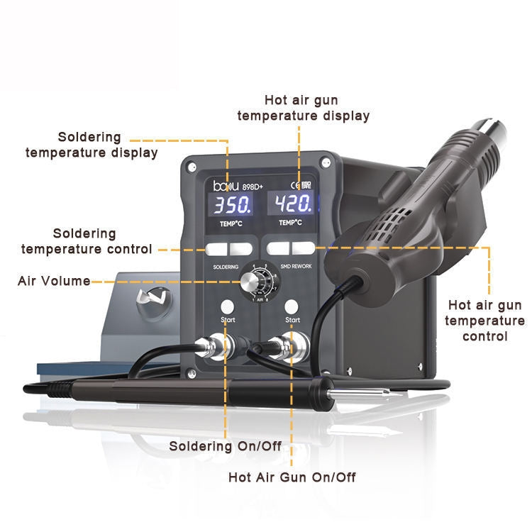 BAKU BA-898D+ T12 Solder Station Adjustable Temperature Electric Digital Soldering Iron For Phone Repair US Plug 110V - Electric Soldering Iron by BAKU | Online Shopping UK | buy2fix