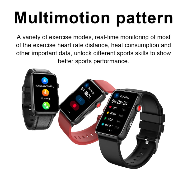 Smart Watch Ring ECG Temperature Heart Rate Blood Pressure Health Bluetooth Talking Watch, Color: Black Leather - Smart Wristbands by buy2fix | Online Shopping UK | buy2fix