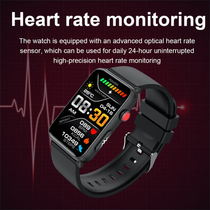 Smart Watch Ring ECG Temperature Heart Rate Blood Pressure Health Bluetooth Talking Watch, Color: Black Silicone - Smart Wristbands by buy2fix | Online Shopping UK | buy2fix