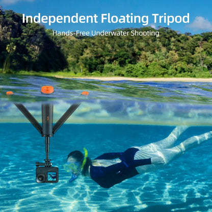 TELESIN 61cm Underwater Buoyancy Bar Retractable Selfie Stick Tripod For GoPro Insta360 DJI OSMO Action Camera - Floating Grip & Ball by TELESIN | Online Shopping UK | buy2fix