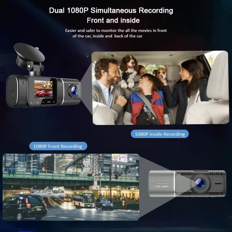 Dual Recording Front 1080+Internal 1080 HD Car Recorder - Car DVRs by buy2fix | Online Shopping UK | buy2fix