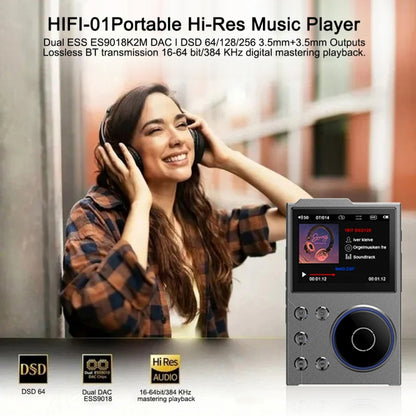 2.4 Inch HIFI Bluetooth Music Player DSD256 Mastering Sound Quality Walkman, Memory: 16GB+16GB(Black) - MP3 Player by buy2fix | Online Shopping UK | buy2fix