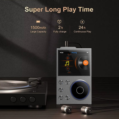 2.4 Inch HIFI Bluetooth Music Player DSD256 Mastering Sound Quality Walkman, Memory: 16GB+16GB(Black) - MP3 Player by buy2fix | Online Shopping UK | buy2fix