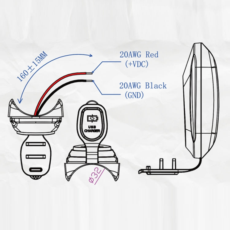 12-24V Bus Handlebar Installed USB Fast Charging Charger, Specifications: 2U QC+QC - DIY Modified Charger by buy2fix | Online Shopping UK | buy2fix